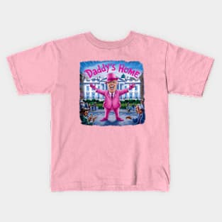 Trump Pink Daddys Home 2024 Kids T-Shirt